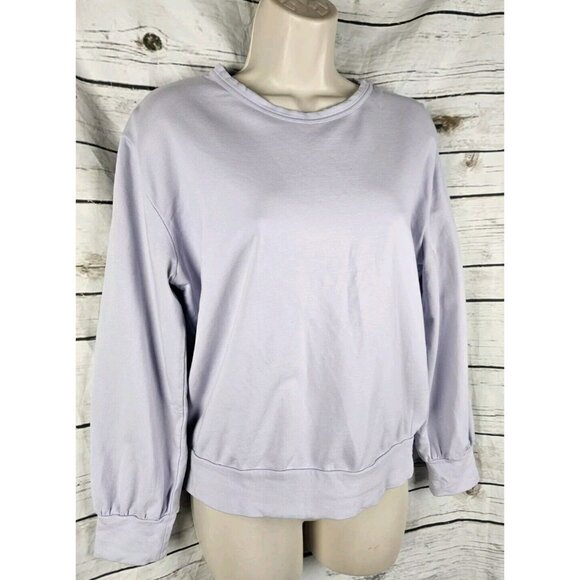 Pact Lavender Cut Out Sweatshirt Top Pullover XS Organic Cotton Blend Womens - Picture 2 of 6